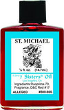 Aceite Saint Michael de 7 Sisters, botella compacta para protección espiritual.