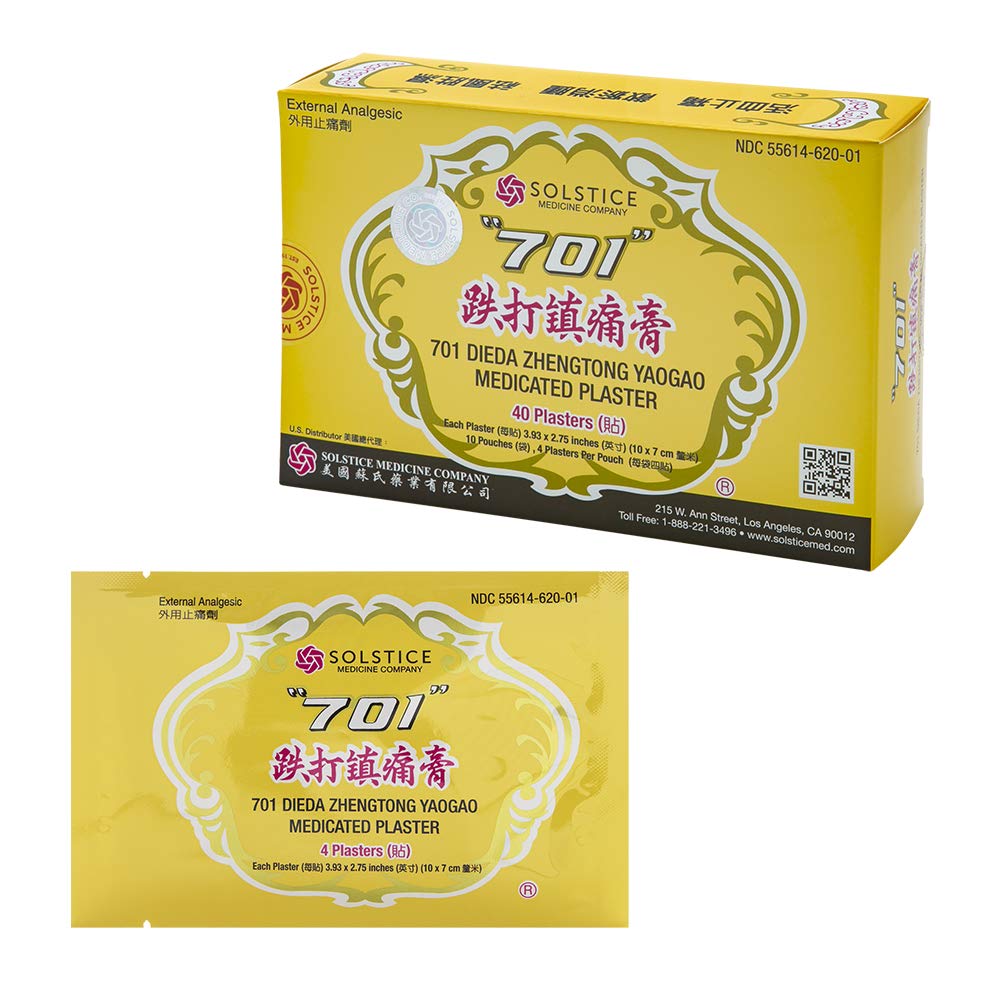 Caja con 40 láminas del parche medicinalo 701 Dieda Zhentong Yaogao.