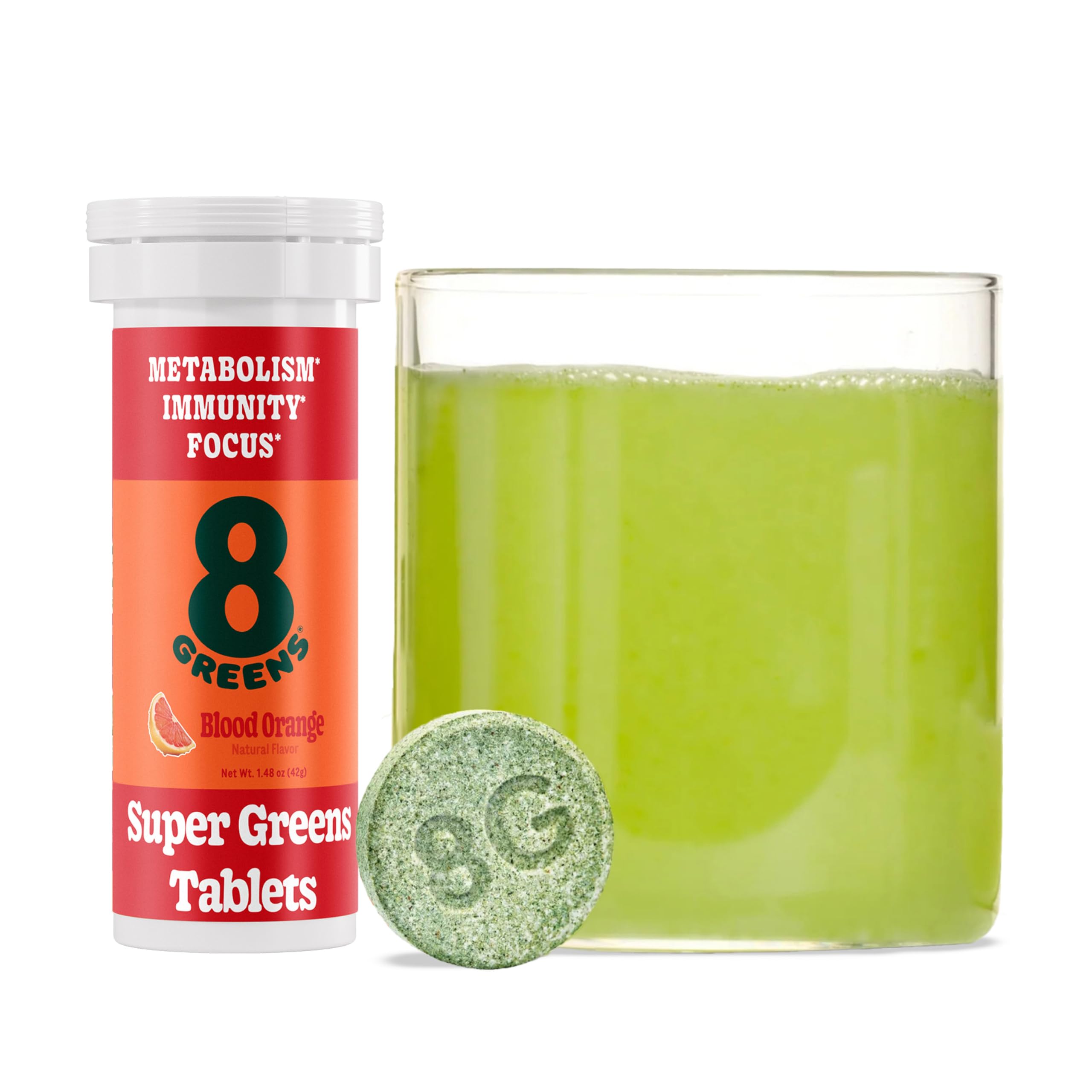 8Greens tableta efervescente en botella para energía diaria