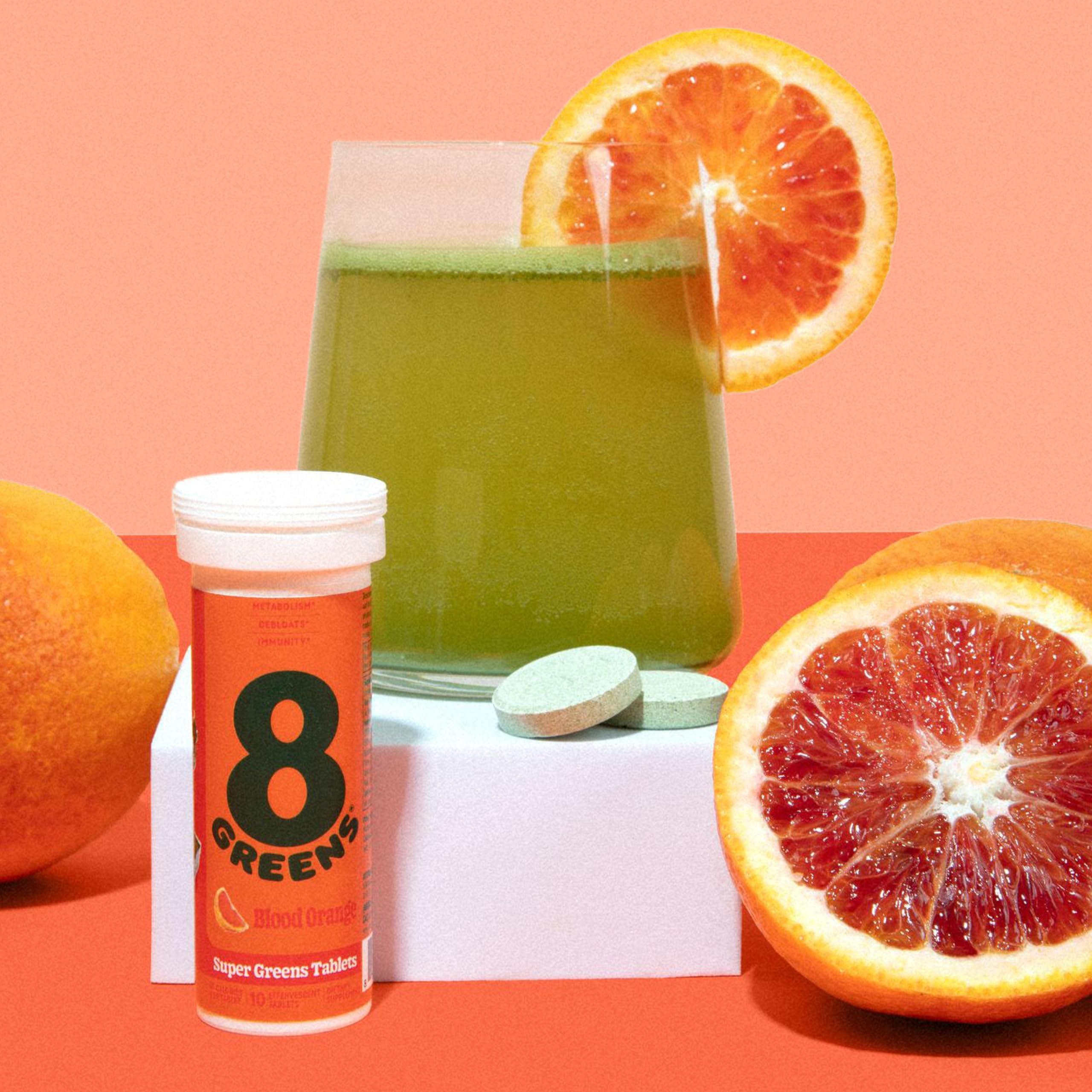 8Greens rutina matutina con bebida efervescente para energía y enfoque