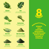 8greens tabletas supergreens: sabor limón-lima sin regusto amargo al beber.
