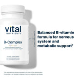 Etiqueta de Vital Nutrients Complejo de Vitaminas B con información de ingredientes