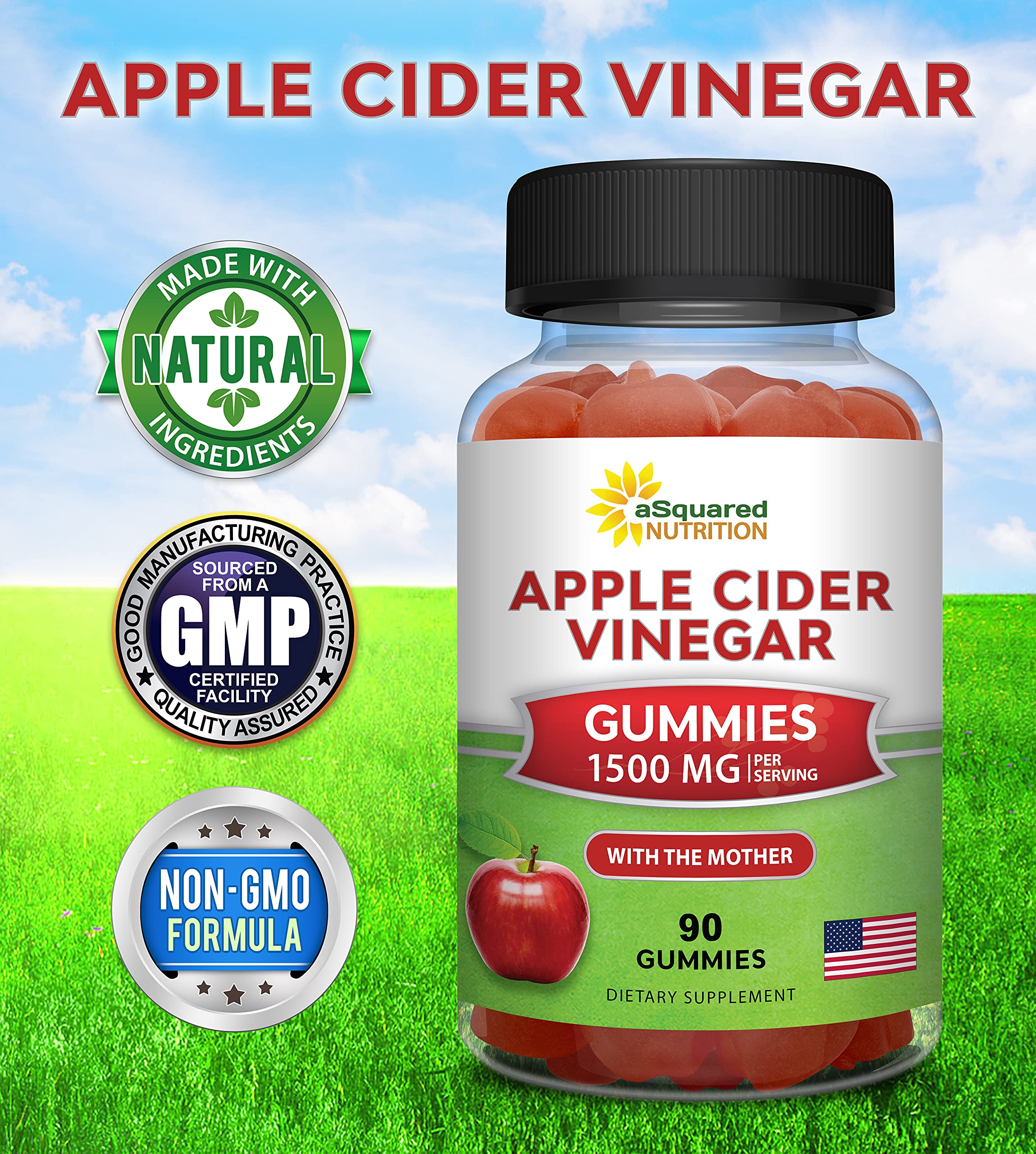 Etiqueta de vitaminas B6 y B12 en gomitas aSquared Nutrition.