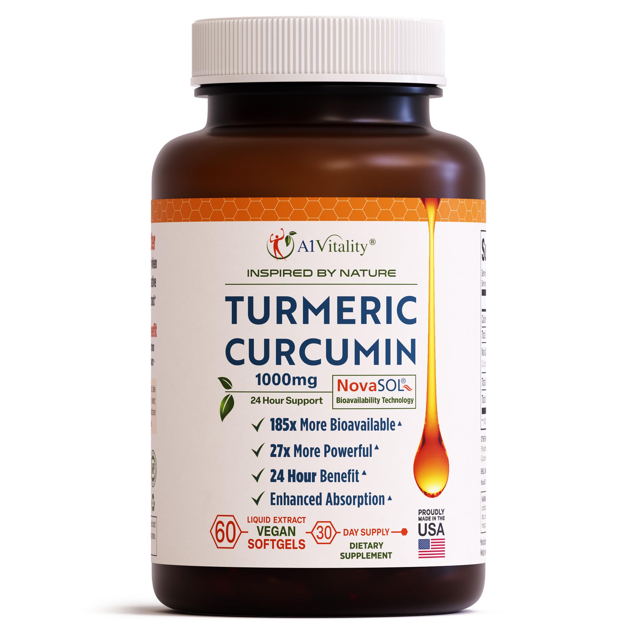 a1vitality curcuma novaSOL 1000mg en botella, uso diario para movilidad y bienestar