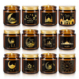 Aamdkcyu Ramadán Mubarak velas en jarra marrón para relajación y oración