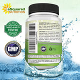aSquared Nutrition azafrán cápsulas primer plano, énfasis en pureza y eficacia.