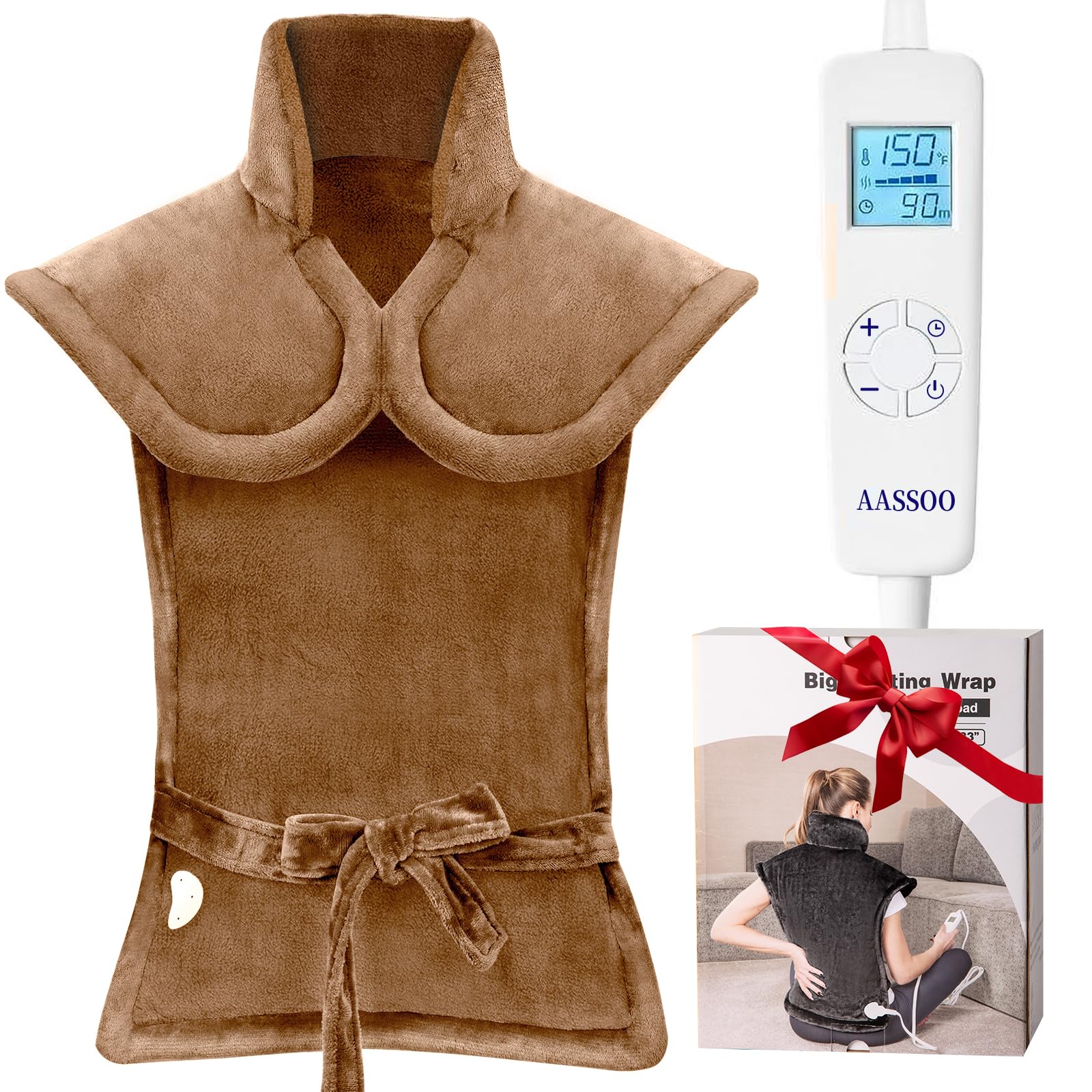 Almohadilla AASSOO con grafeno cubre cuello, hombros y espalda para alivio suave.