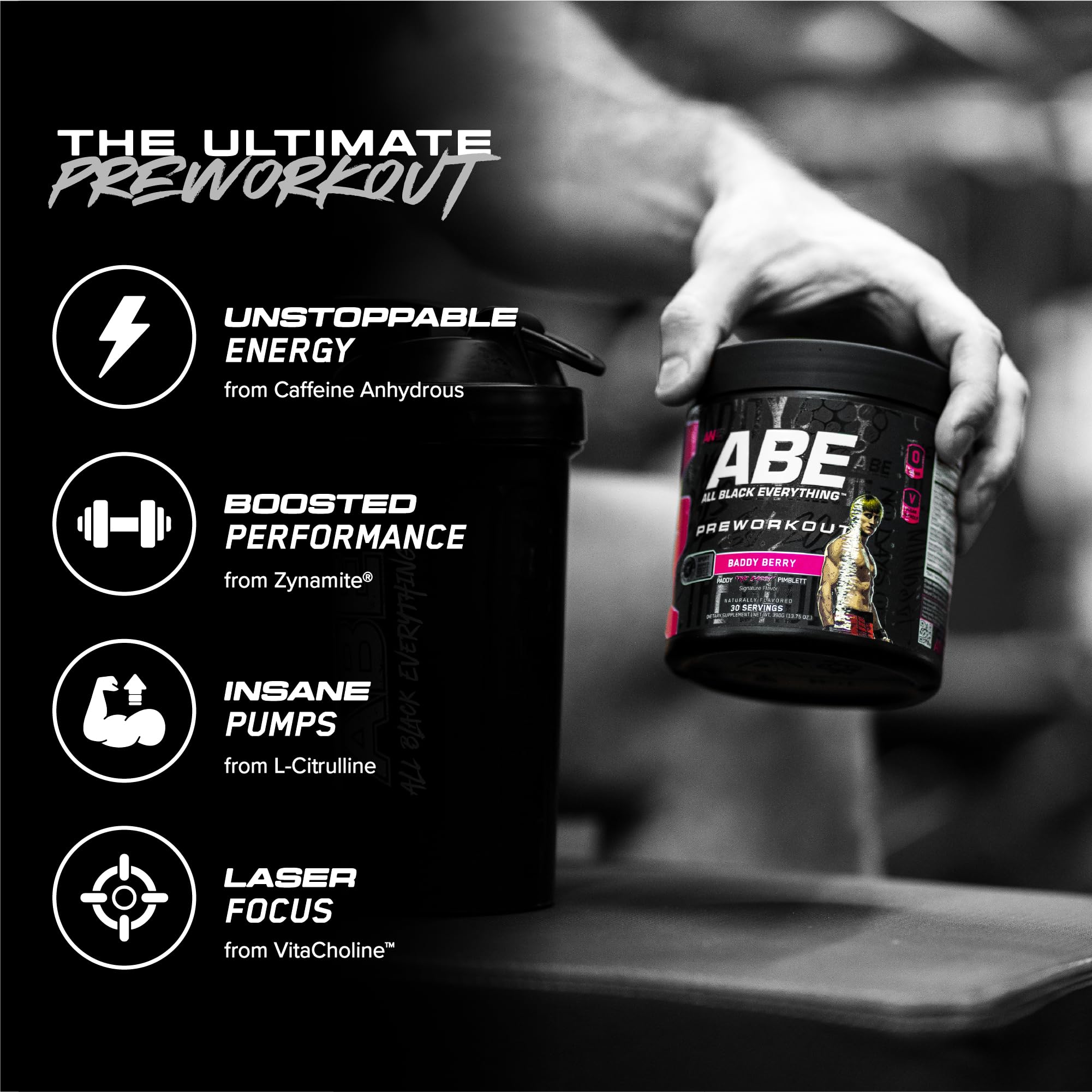 Cafeína de 350 mg en ABE Preentrenamiento para mayor alerta