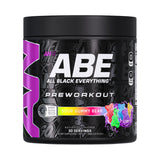 ABE All Black Everything pote muestra envase y energía sostenida para entrenos