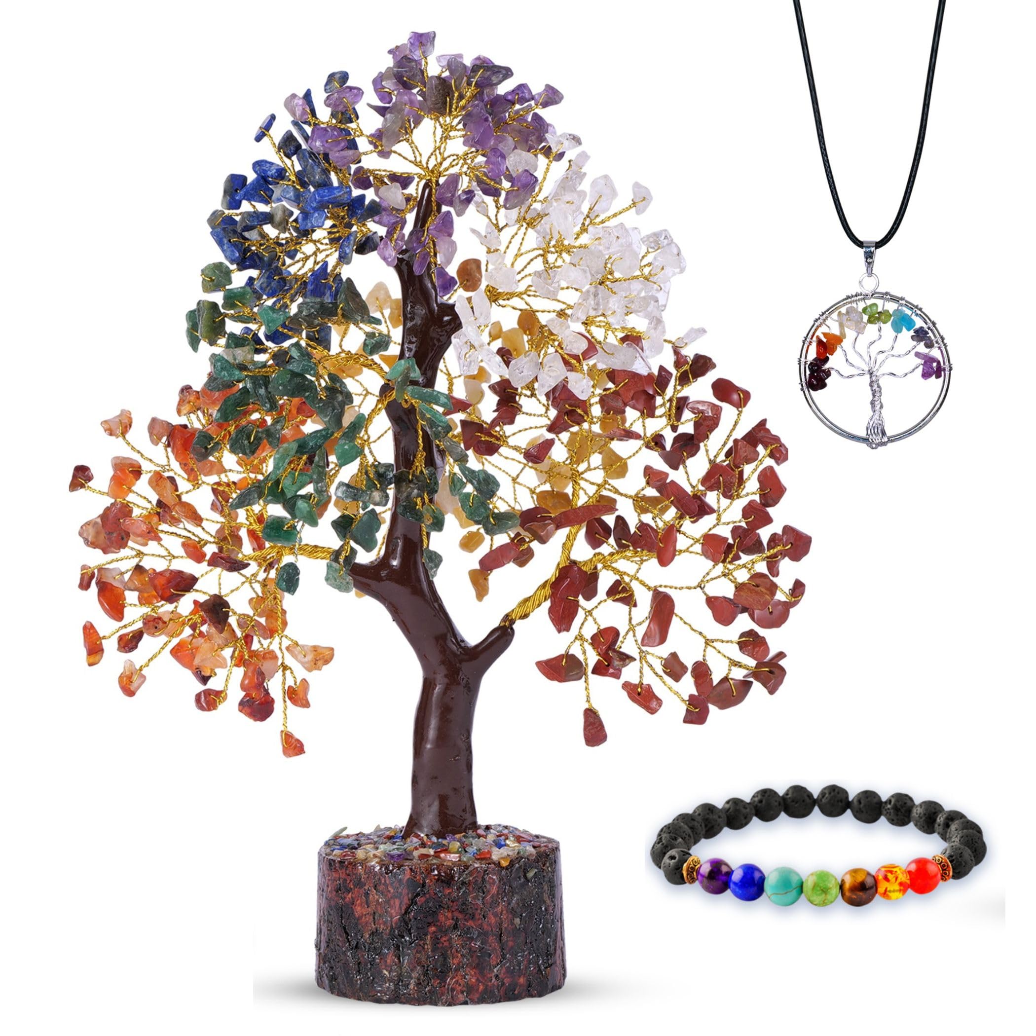 ABHISUBYA Arbol de los Siete Chakras con gemas, armonía energética en casa.