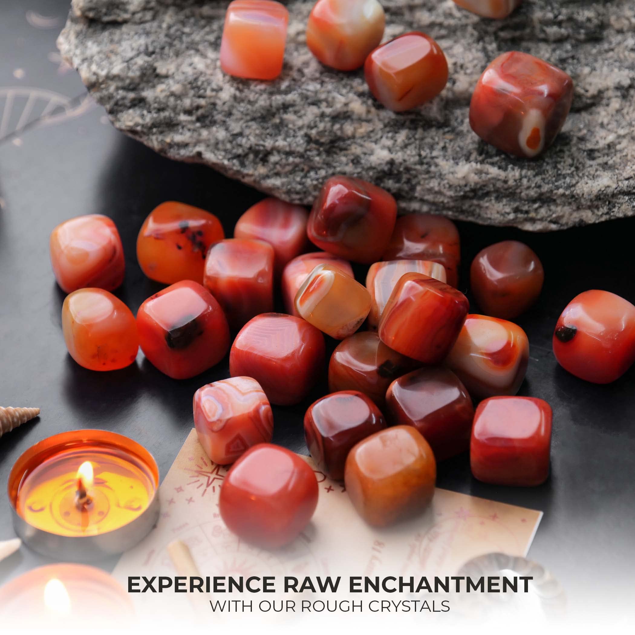 ABHISUBYA Carnelian piedras decorativas para joyería y diseño artesanal.