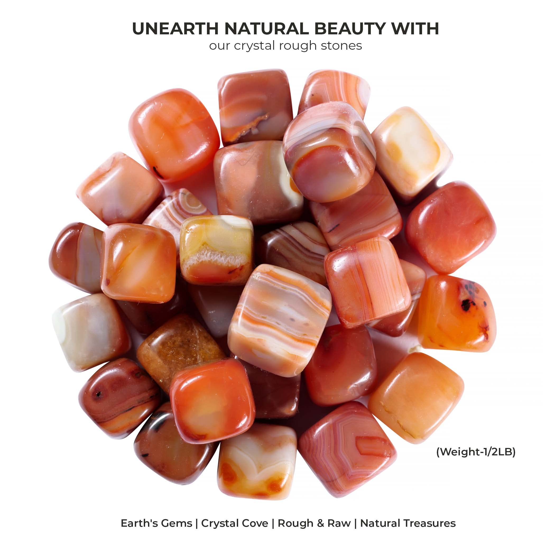 ABHISUBYA Carnelian tono naranja brillante para rituales y enfoque creativo.