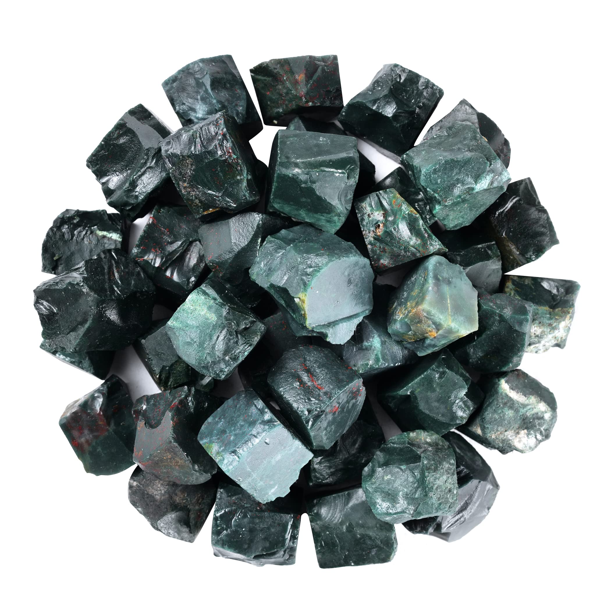 ABHISUBYA Piedras de sangre crudas: conjunto natural para energizar y pulir.