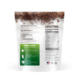 About Time Coffee + Whey Protein, cuchara medidora, preparado rápido para batidos proteicos.