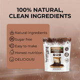About Time Coffee + Whey Protein, shaker, mezcla suave sin grumos para días ocupados.