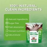 About Time Proteína Vegana Chocolate: vaso con batido para empezar el día