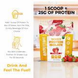 About Time proteína aislada fresa, etiqueta natural: envase limpio y fórmula de calidad.
