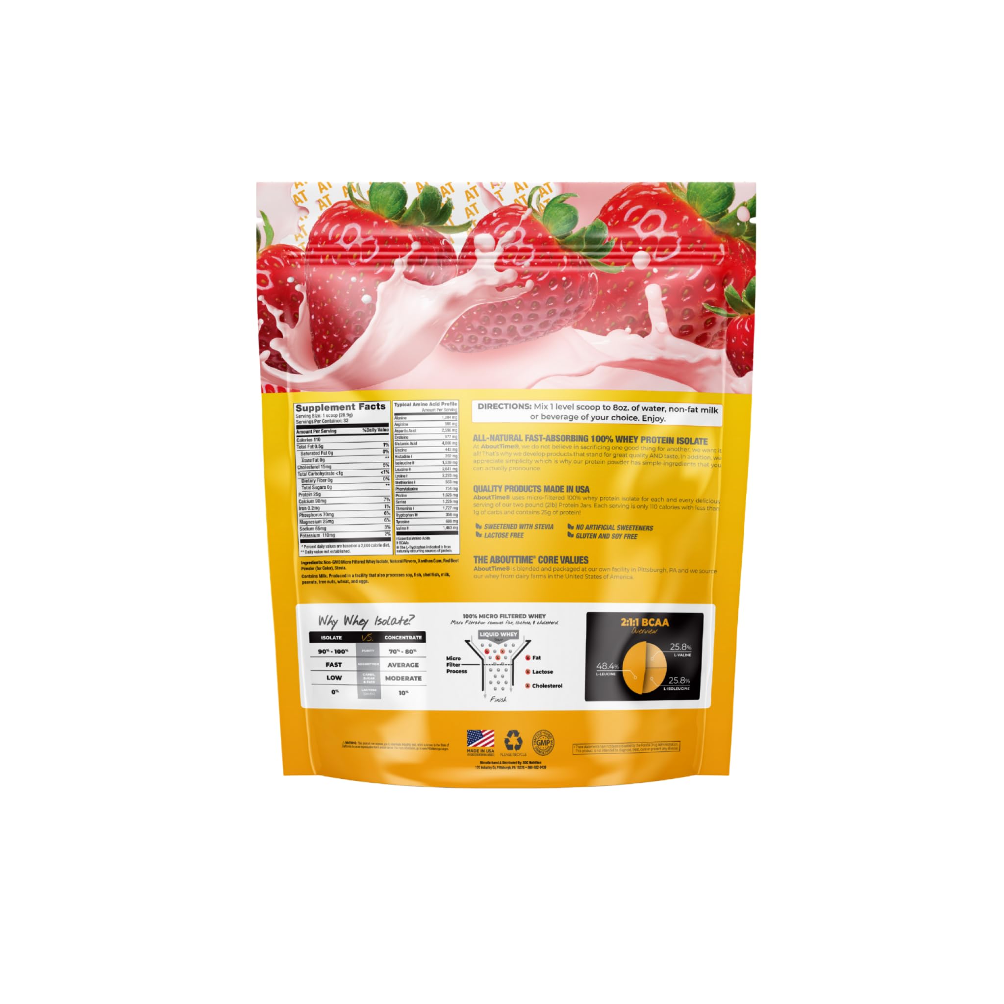 About Time proteína aislada fresa, shaker: mezcla rápida sin grumos para el entrenamiento.
