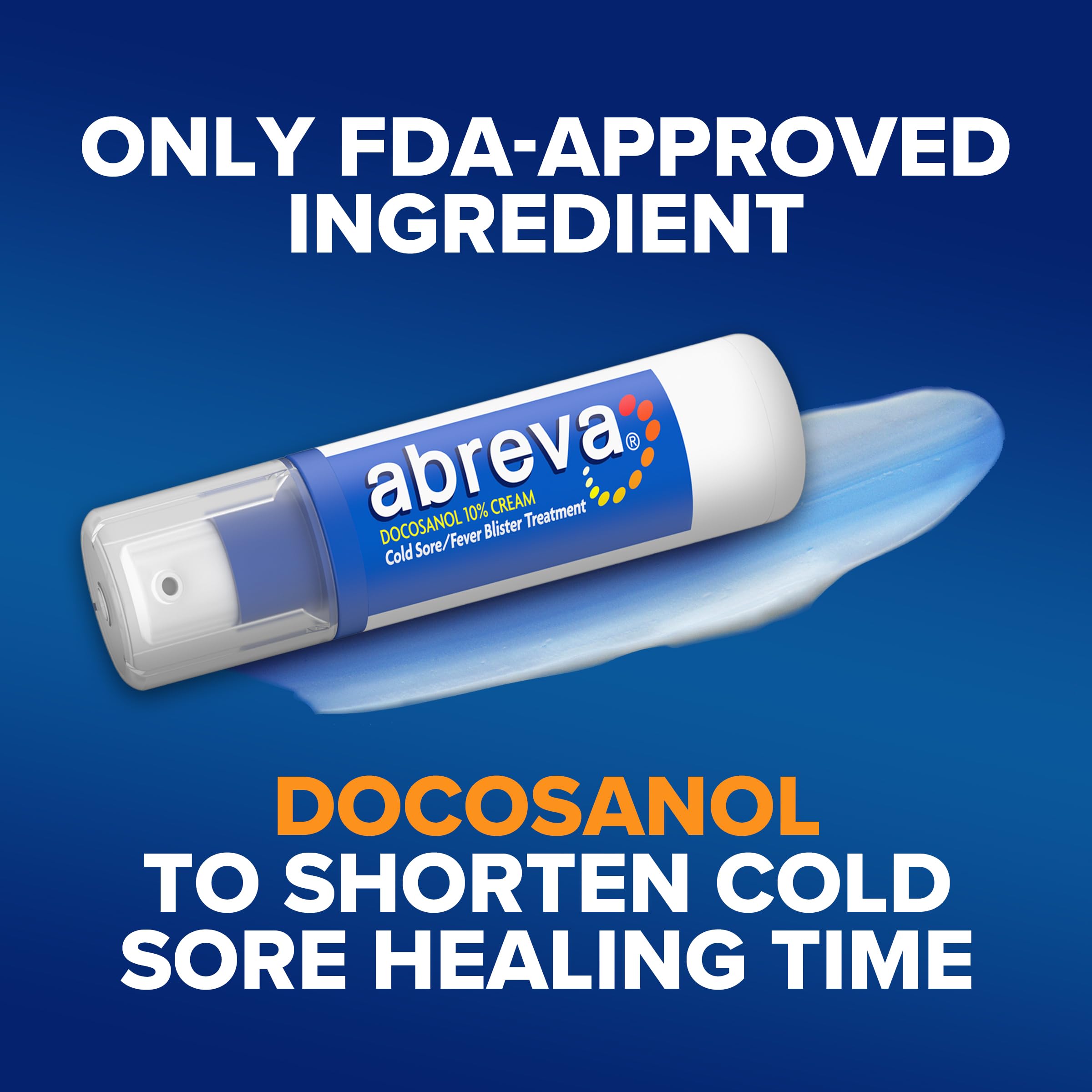 Abreva 10% Docosanol dispensador ergonómico para aplicación suave.