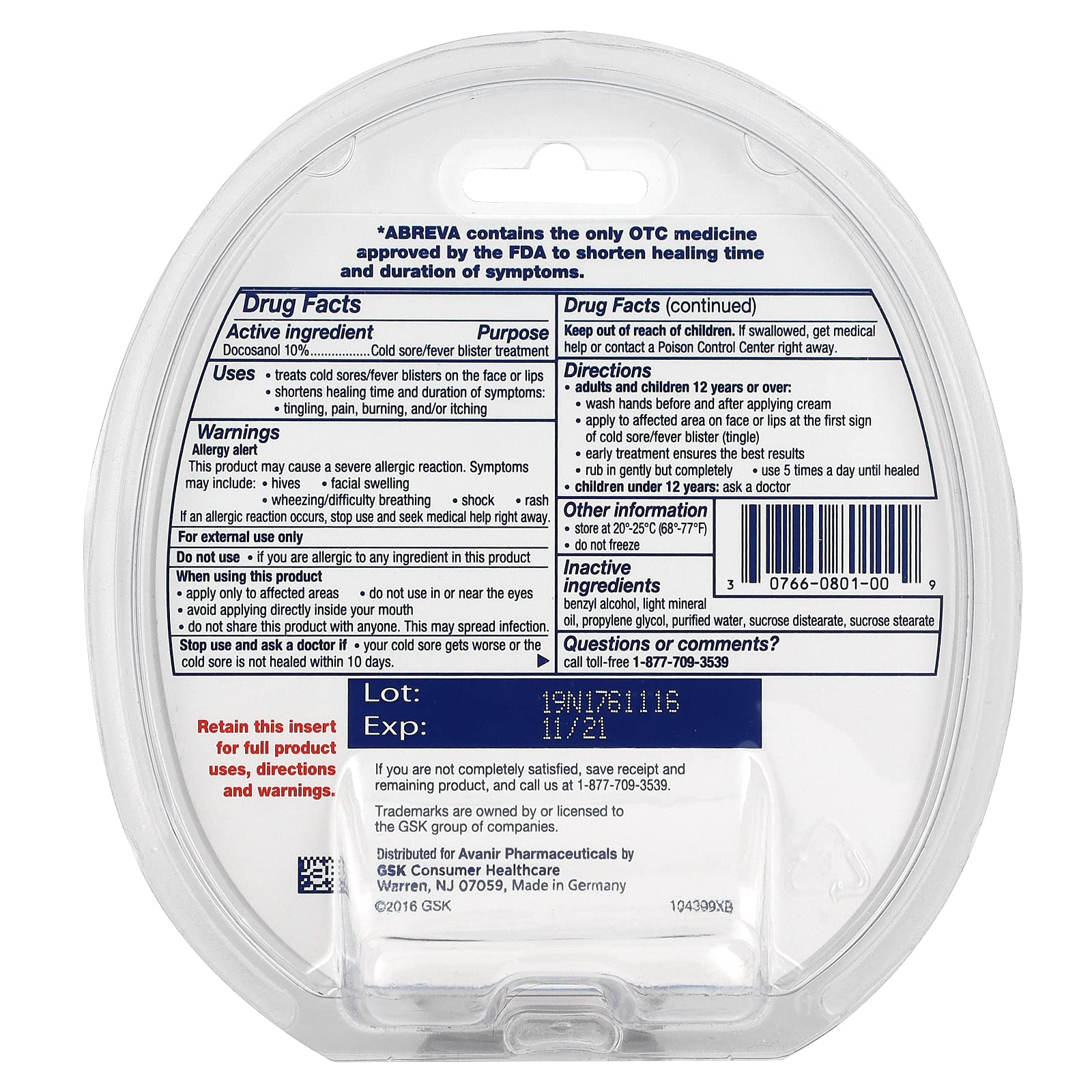 Abreva Crema, alivio temporal del picor y ardor
