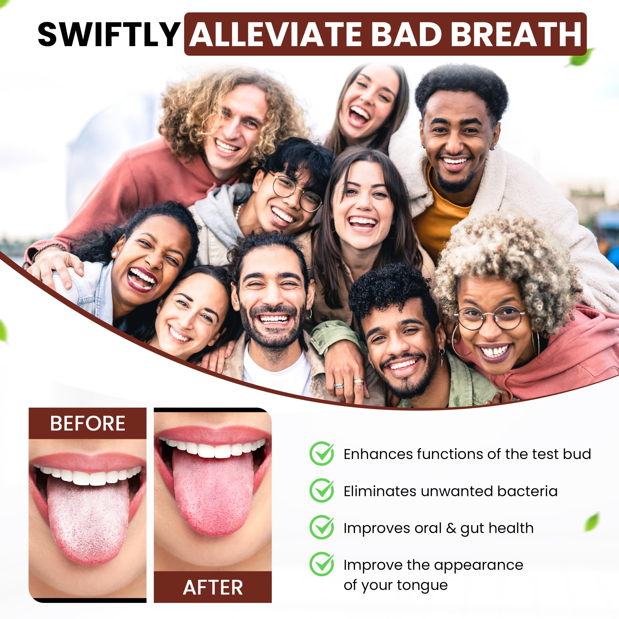 Detalle del rascador de lengua de cobre Absolute Ayurvedic para alcance suave