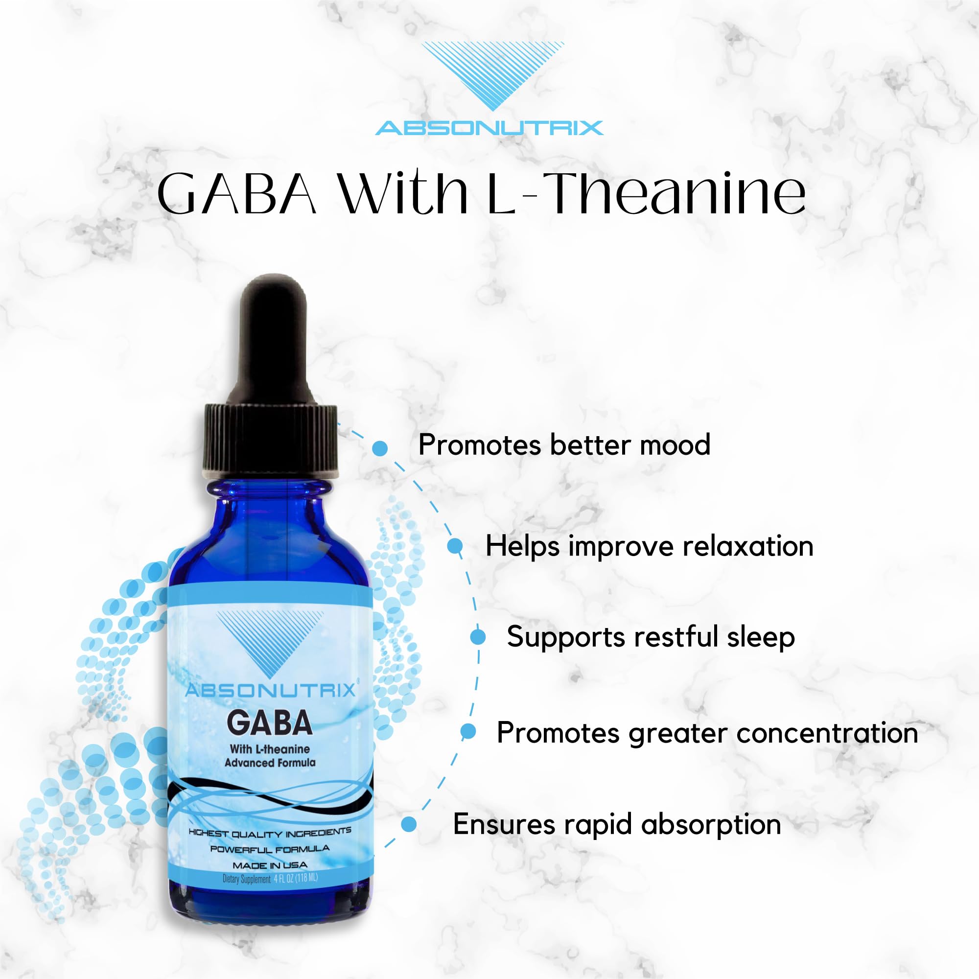 Caja Absonutrix GABA-L-Theanine resalta 300 porciones.
