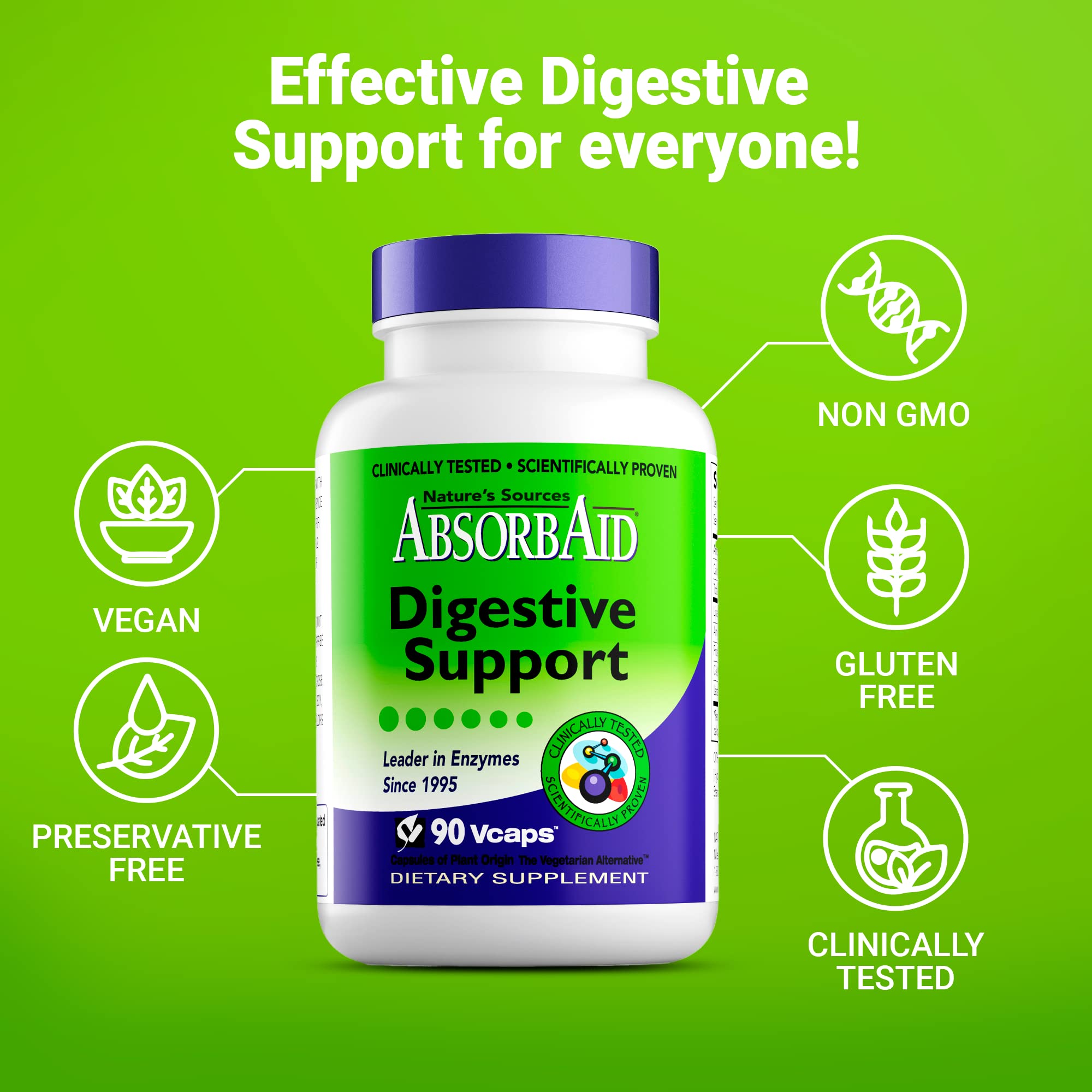 AbsorbAid Digestivo: bote y tapa para protección de las cápsulas.