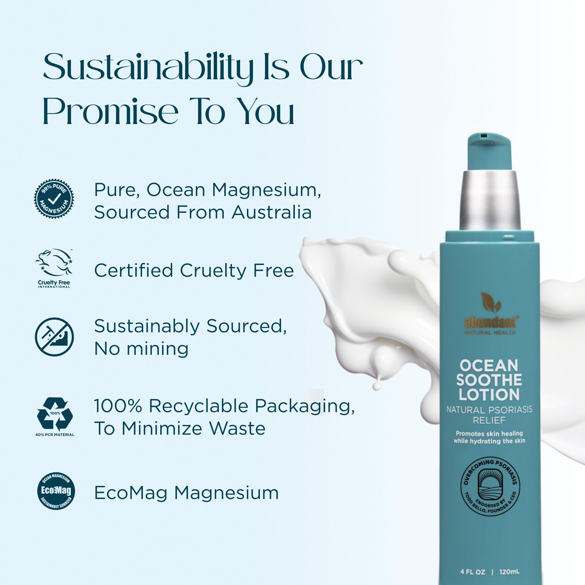 Abundant Natural Health Ocean Soothe Lotion, uso diario tras el baño, piel hidratada