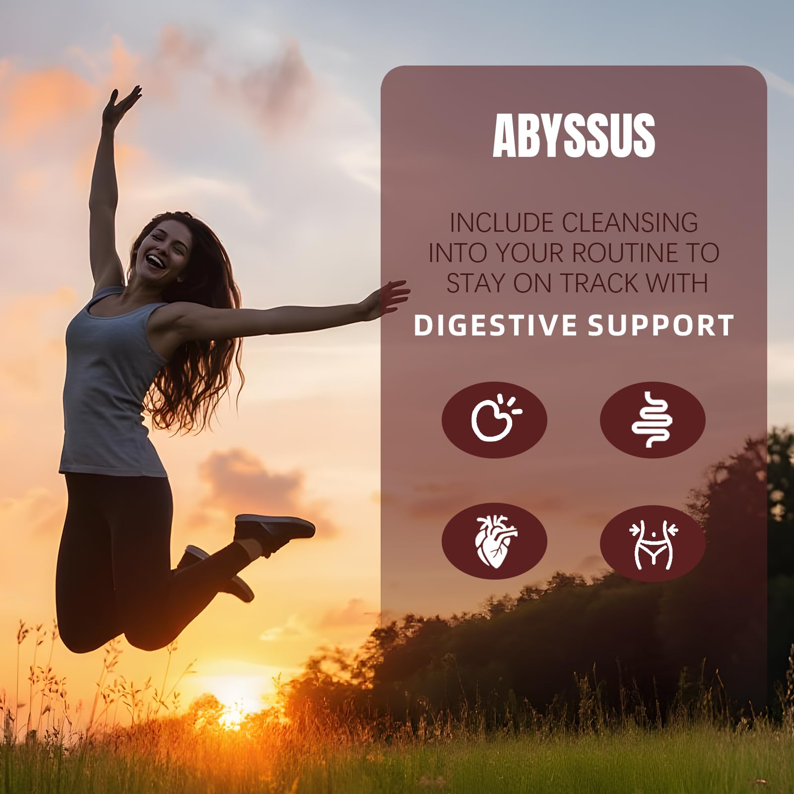 ABYSSUS Psyllium Gummies durazno dosis de psyllium destacada para fibra diaria.