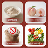 ABYSSUS Psyllium Gummies durazno en empaque, práctico para la rutina diaria.