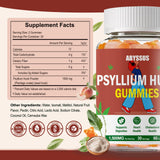 ABYSSUS Psyllium Gummies durazno primer plano, fibra soluble que facilita la digestión.