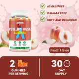 ABYSSUS Psyllium Gummies durazno vida diaria, apoyo suave a la digestión.
