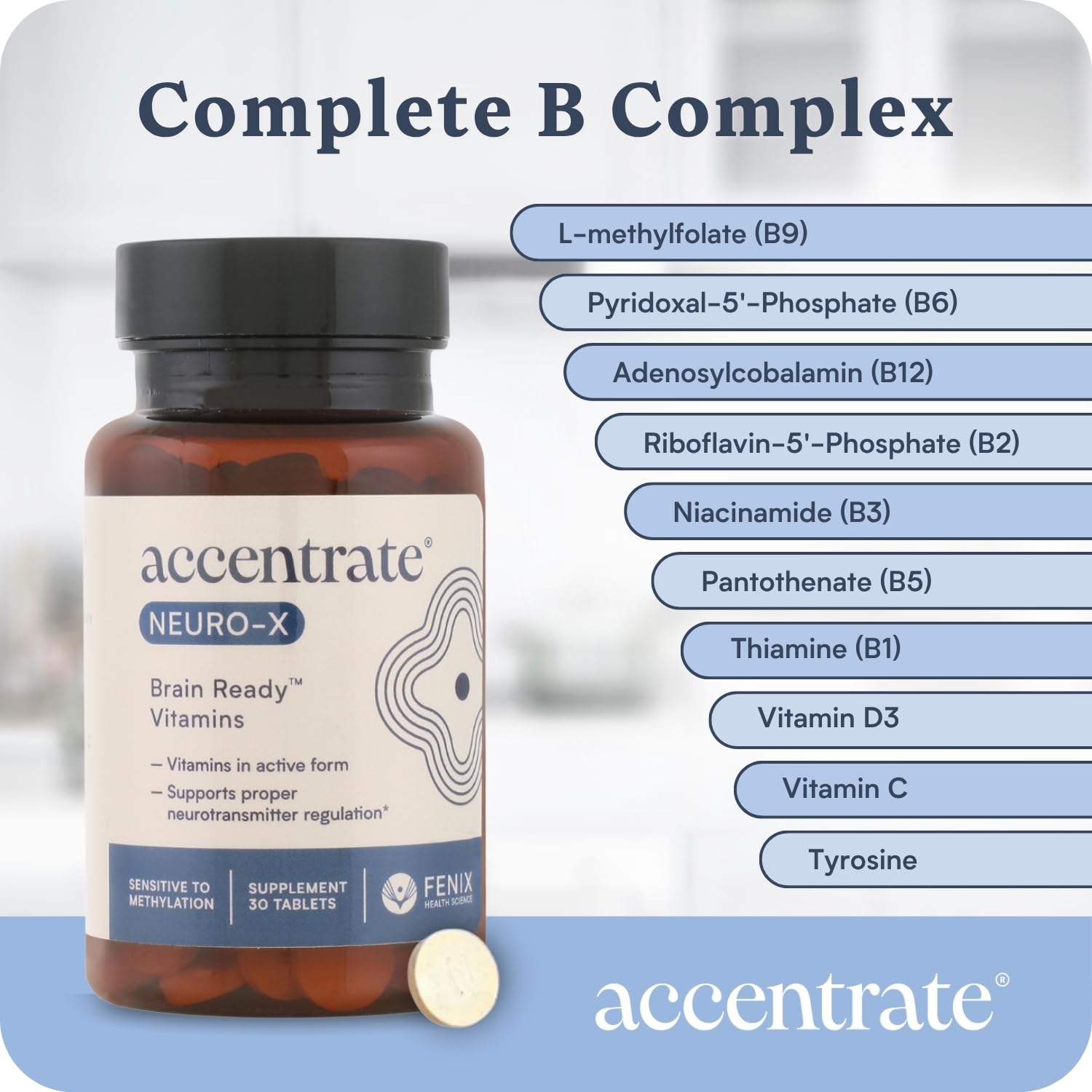 Accentrate Neuro X, cofactores para dopamina y enfoque