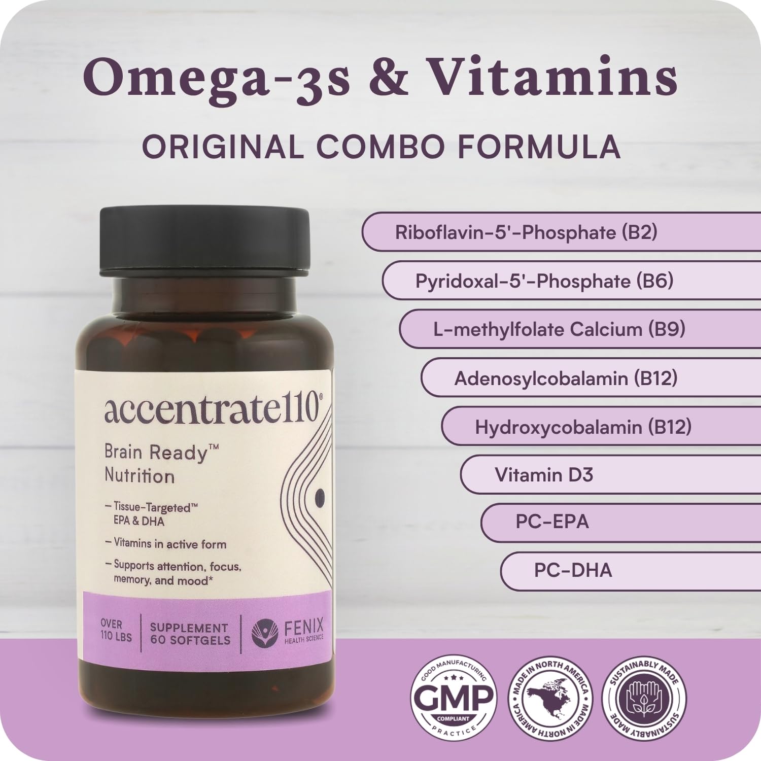 Accentrate110 combinación vitamina D y omega-3 para salud cerebral