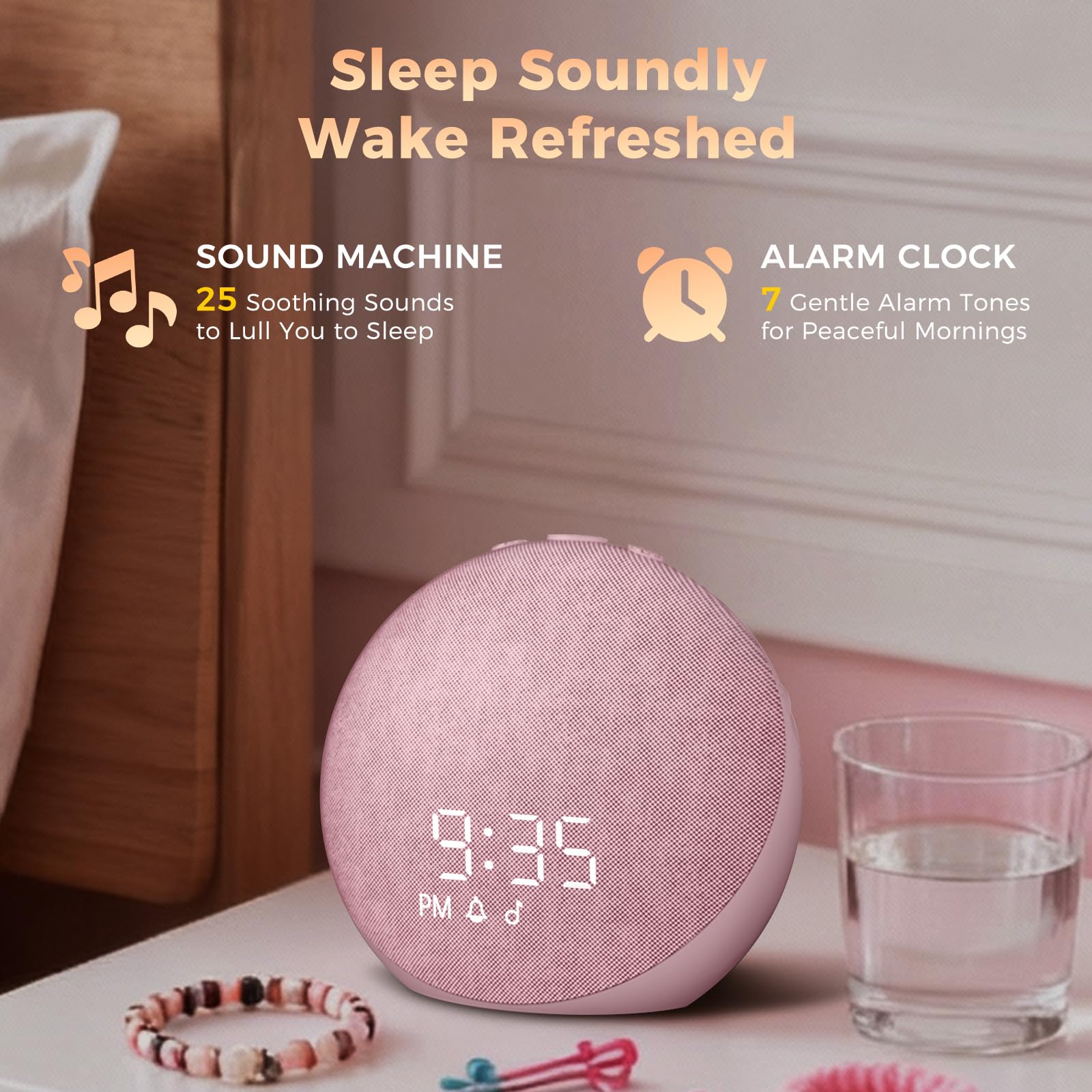 Acedeck despertador con 25 sonidos relajantes para dormir mejor.