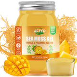 ACEYO gel musgo de mar irlandés mango piña, empaque práctico para tu rutina diaria.