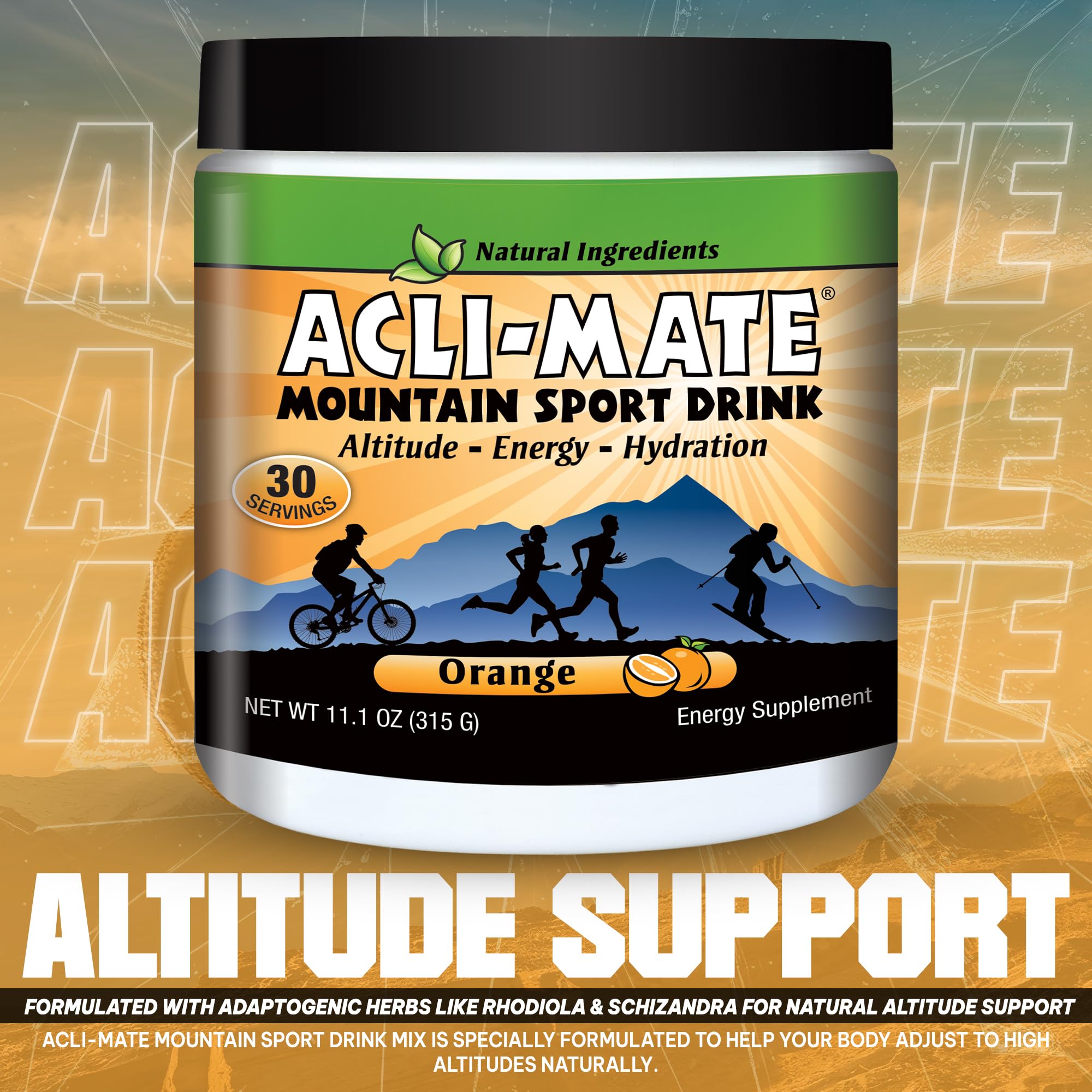 Acli-Mate bebida de electrolitos naranja, ayuda a mantener hidratación y energía durante esfuerzos