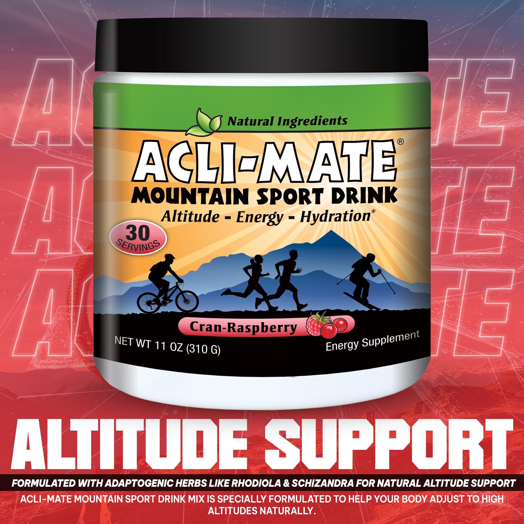 Preparación rápida con agua fría de Acli-Mate para ejercicio.