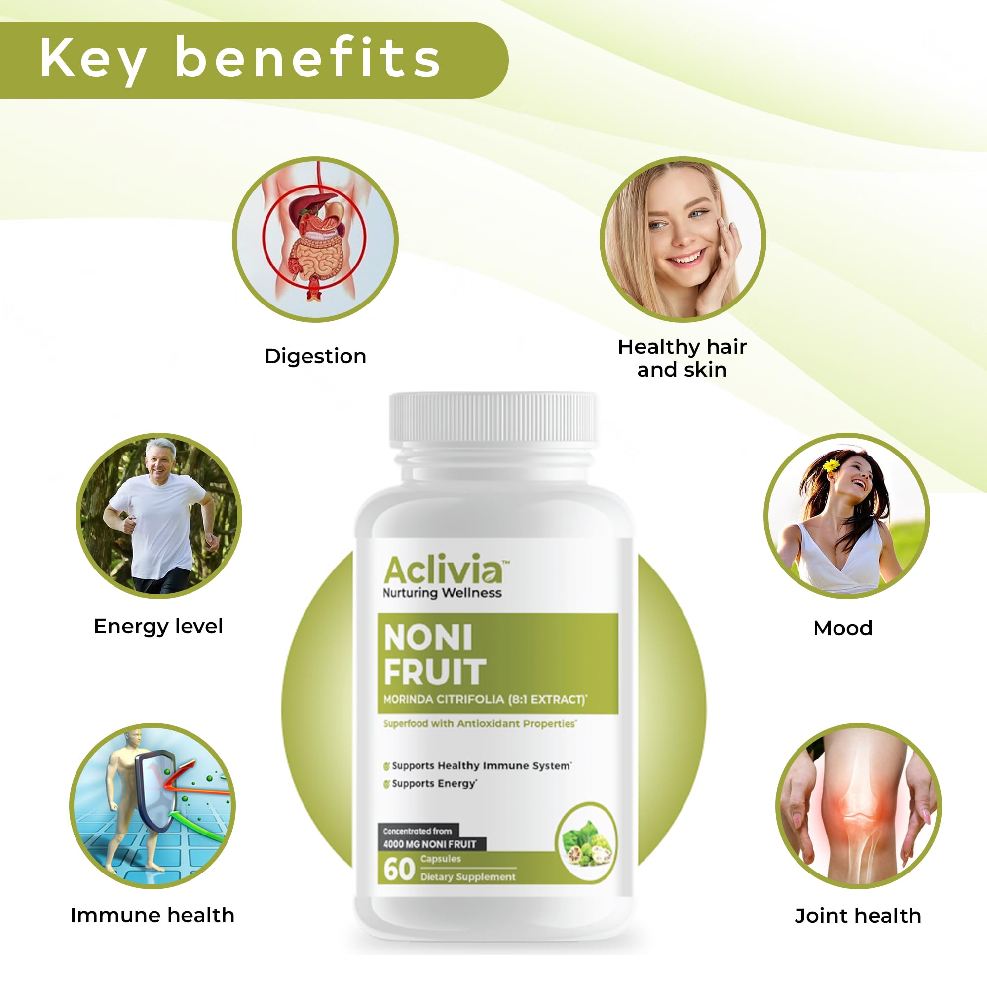 Aclivia Noni hawaiano ingredientes: Morinda citrifolia de origen hawaiano