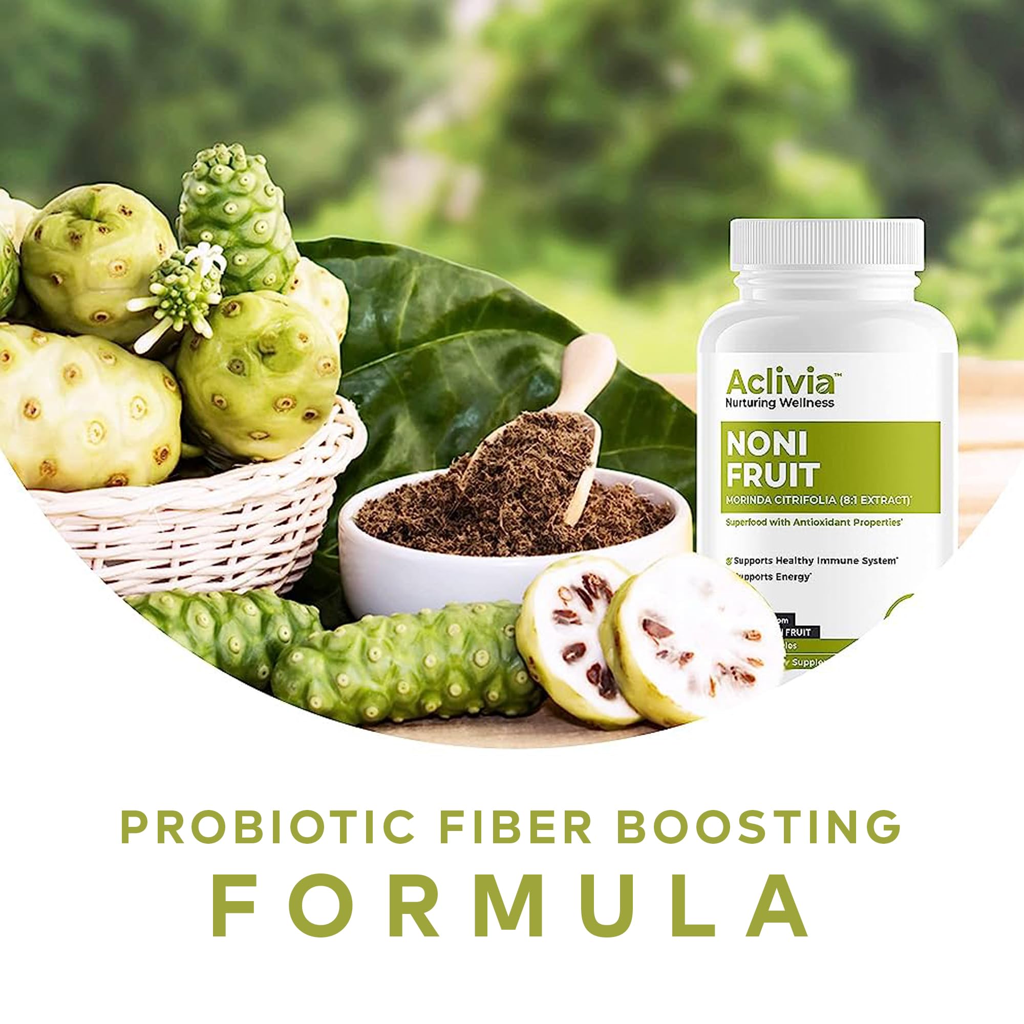 Aclivia Noni hawaiano tabla de nutrientes: vitamina C y potasio