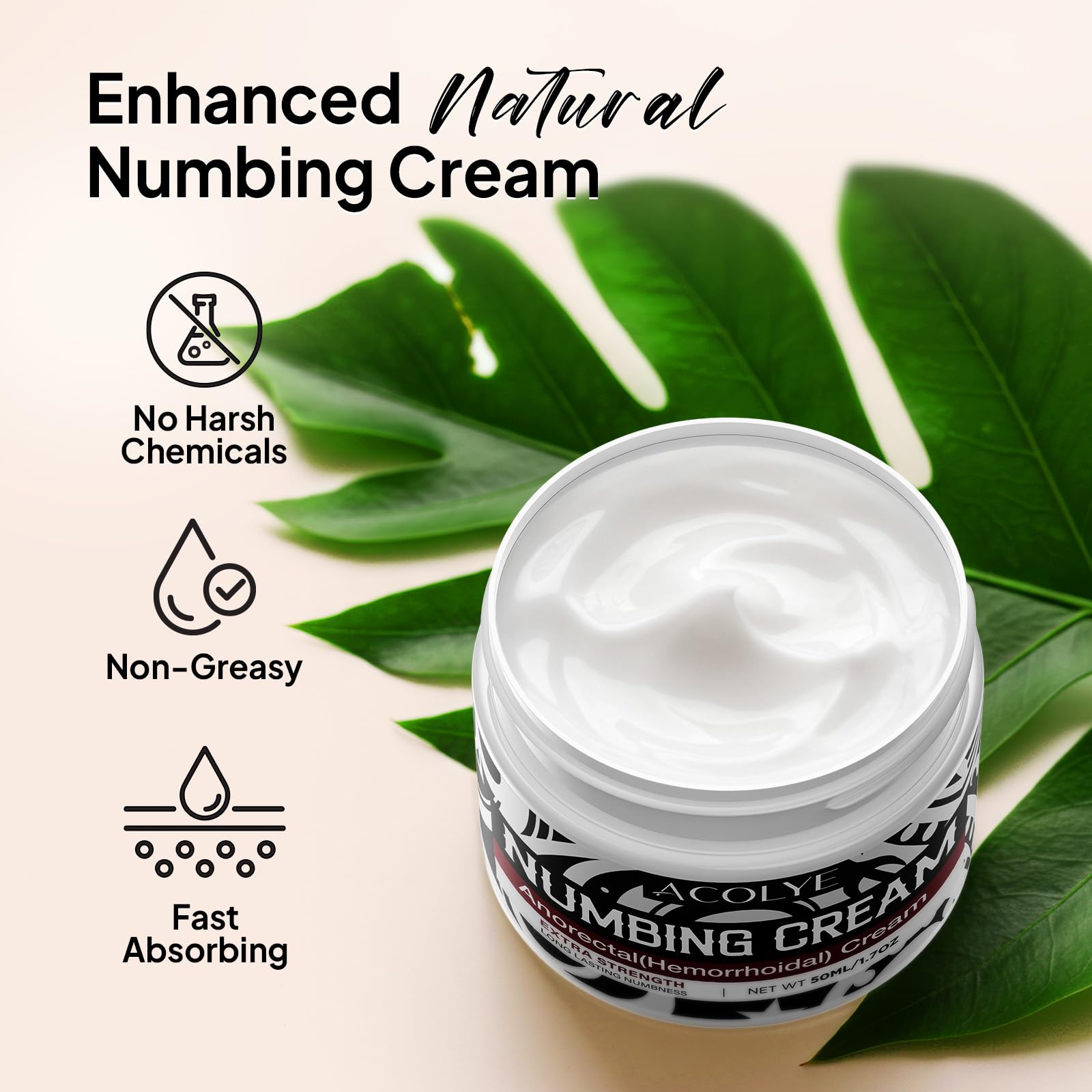 Crema anestésica Acolye, aplicación fácil para tratamiento preciso.