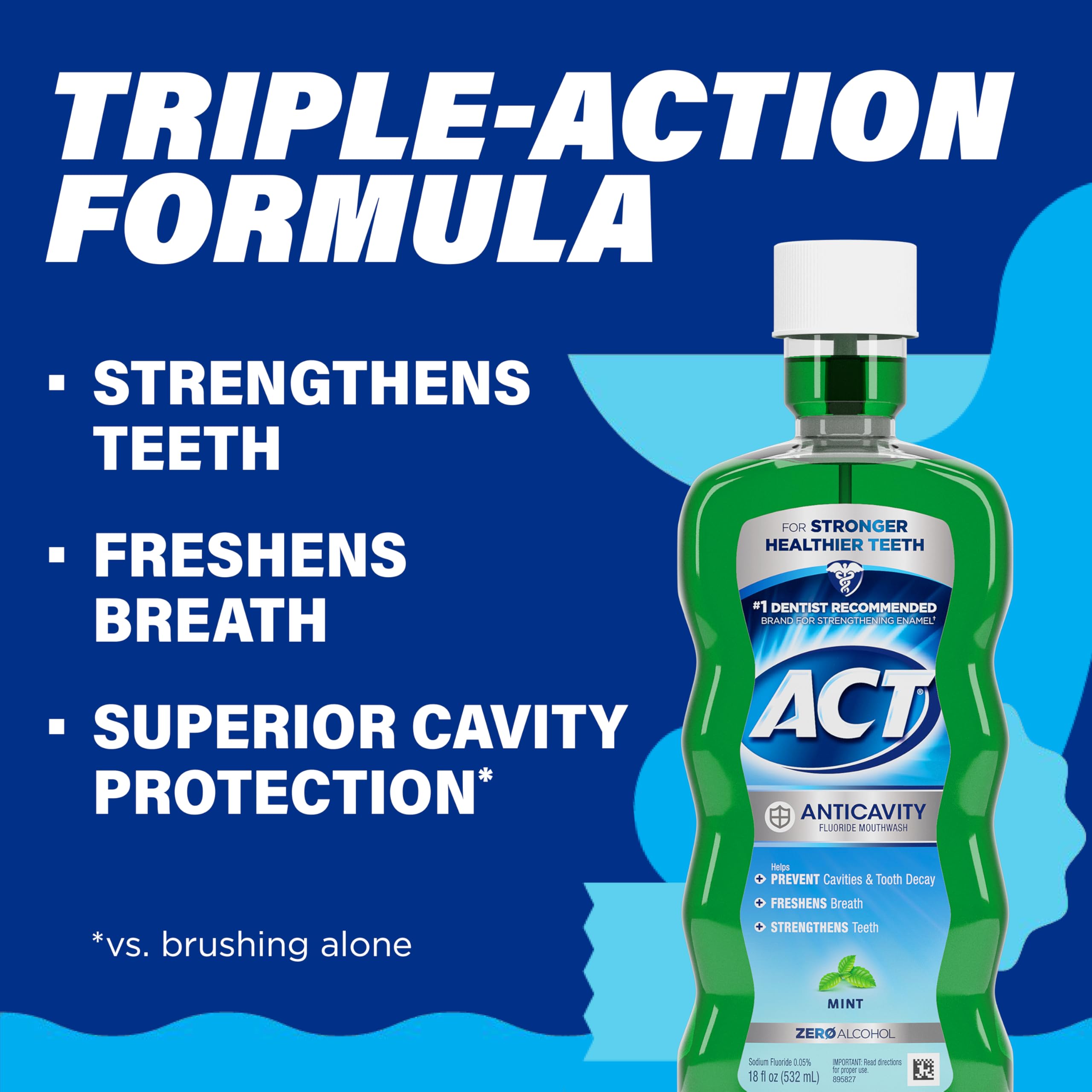 ACT enjuague bucal refrescante de menta para aliento
