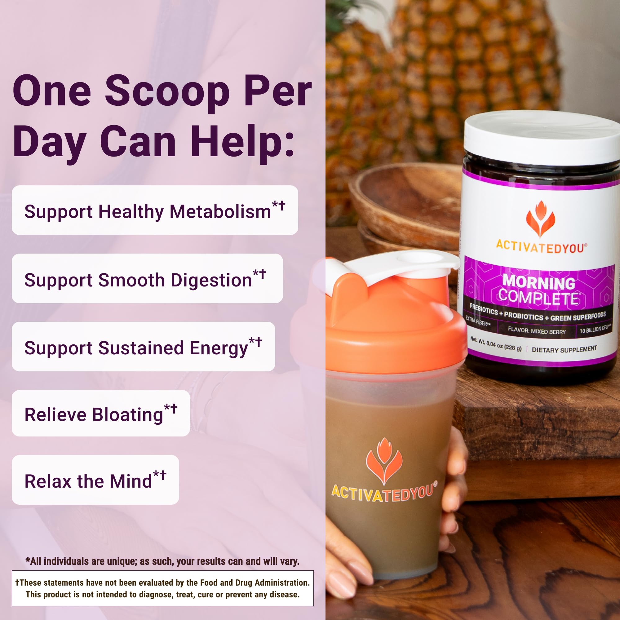 ActivatedYou Morning Complete: probióticos en primer plano para digestión equilibrada