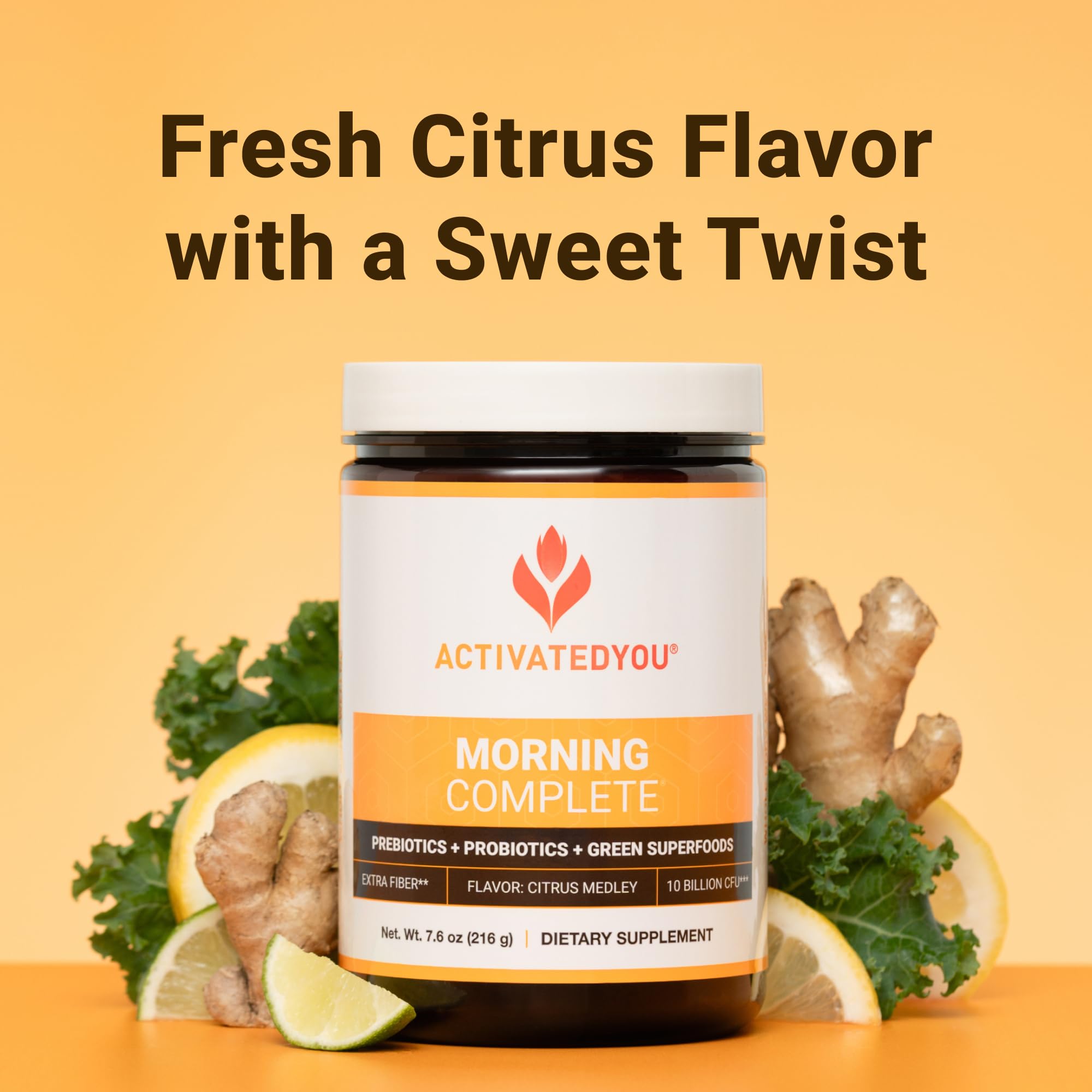 ACTIVATEDYOU Morning Complete: vaso con agua cítrica, sabor refrescante