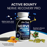 Active Bounty Nerve Recovery Pro, caja, embalaje seguro para suplementos de circulación.