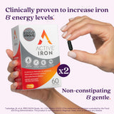 ACTIVEIRON botella de cápsulas para toma diaria y claridad de dosis