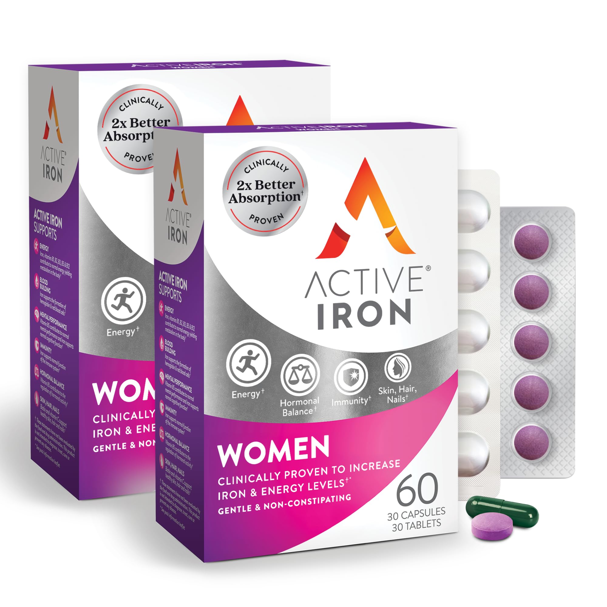 Active Iron: cápsulas de hierro 25 mg para energía diaria