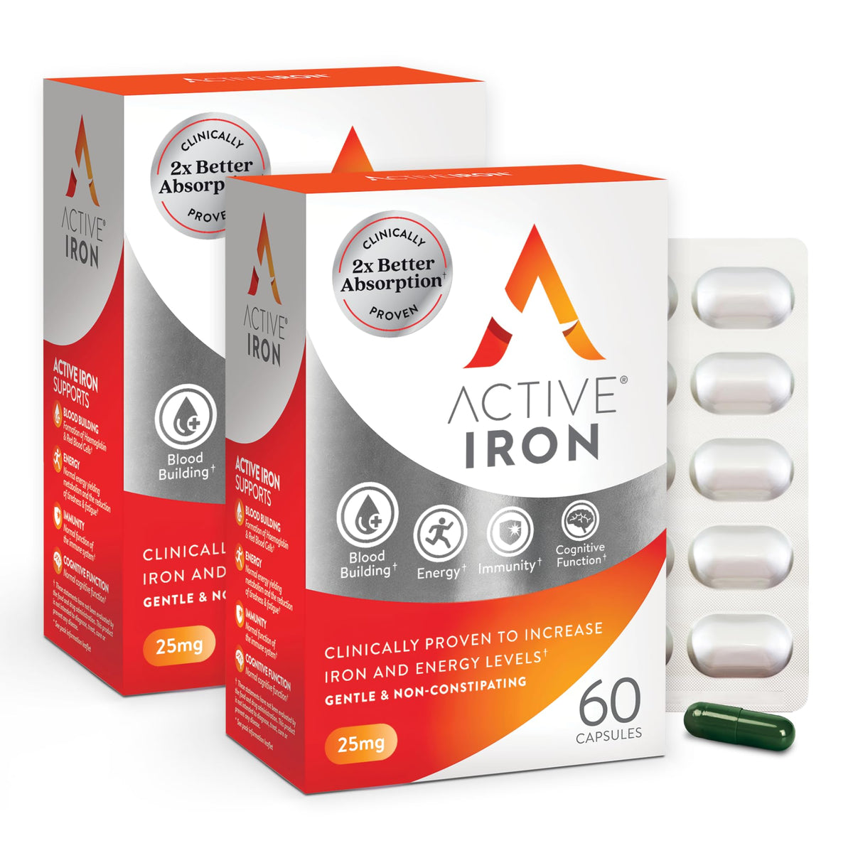 ACTIVEIRON cápsulas de 25 mg para apoyo diario de hierro y energía