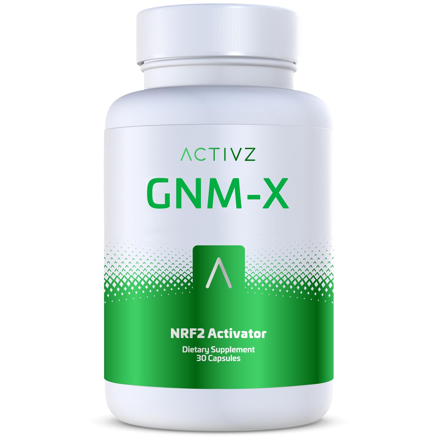 Activz GNM-X frasco de cápsulas para apoyo a la vitalidad diaria.