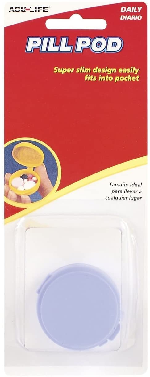 Acu-Life estuche de pastillas diario con cierre seguro, ideal para viajar